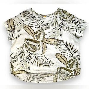 C&C California Linen Botanical Print Top